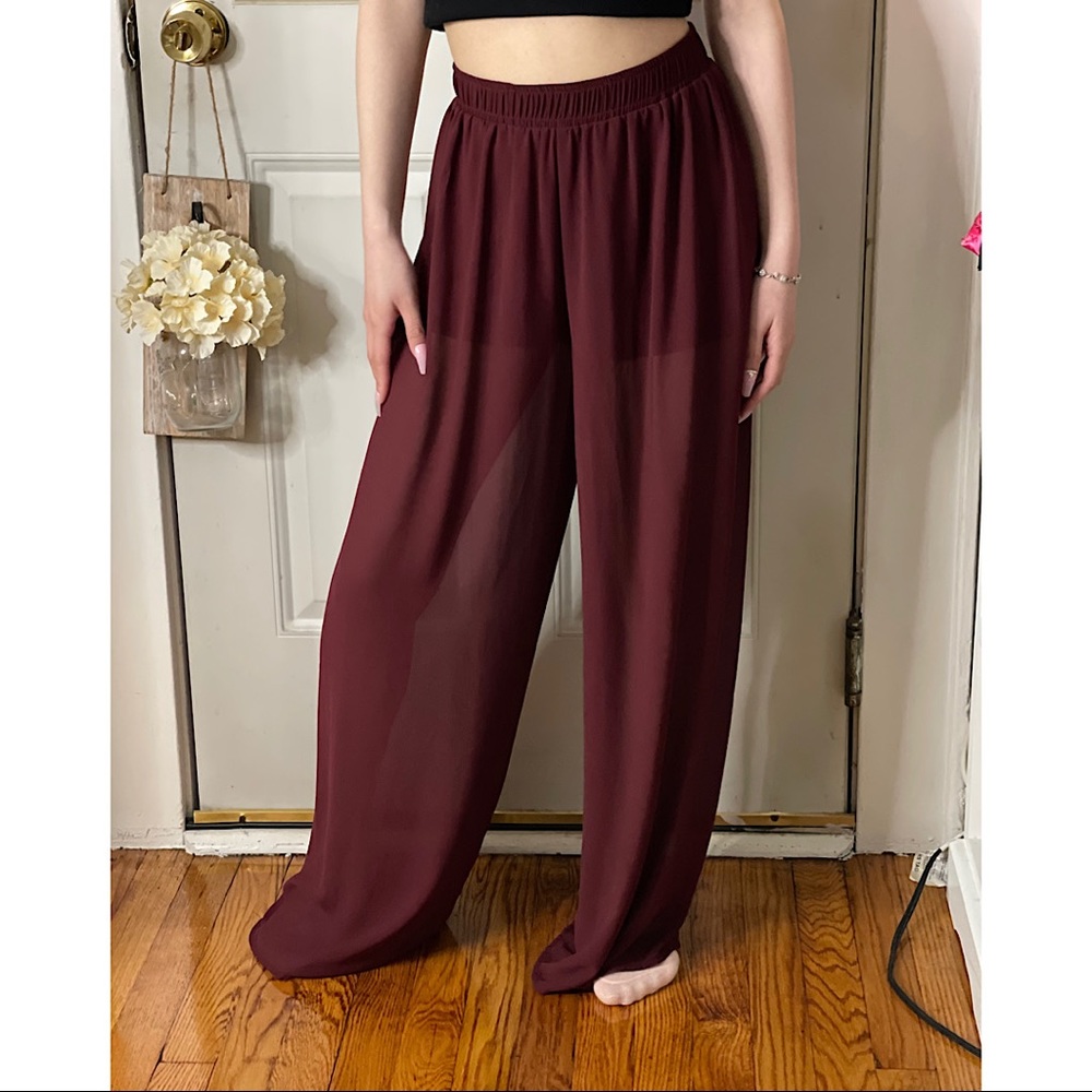 Maroon Shiffon Pants